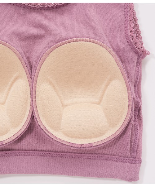 PEACH JOHN（ピーチジョン）の「【ぐーんと伸びてバストをホールド。パッド付き寝る時用ブラ】コンフォートナイトブラ（ナイトブラ・レディース・パープル/ネイビー・1/2）」の7枚目の写真