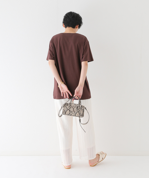 B.C STOCK(ベーセーストック)の「ムネ刺繍TEE(Tシャツ/カットソー・レディース・ホワイト/チャコールグレー/ブラウン・FREE)」の15枚目の写真