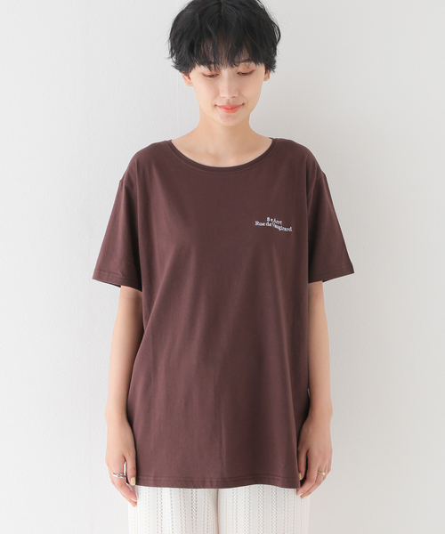 B.C STOCK(ベーセーストック)の「ムネ刺繍TEE(Tシャツ/カットソー・レディース・ホワイト/チャコールグレー/ブラウン・FREE)」の21枚目の写真