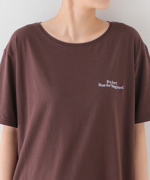 B.C STOCK(ベーセーストック)の「ムネ刺繍TEE(Tシャツ/カットソー・レディース・ホワイト/チャコールグレー/ブラウン・FREE)」の19枚目の写真