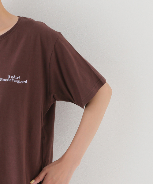 B.C STOCK(ベーセーストック)の「ムネ刺繍TEE(Tシャツ/カットソー・レディース・ホワイト/チャコールグレー/ブラウン・FREE)」の10枚目の写真