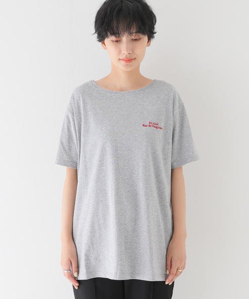 B.C STOCK(ベーセーストック)の「ムネ刺繍TEE(Tシャツ/カットソー・レディース・ホワイト/チャコールグレー/ブラウン・FREE)」の11枚目の写真
