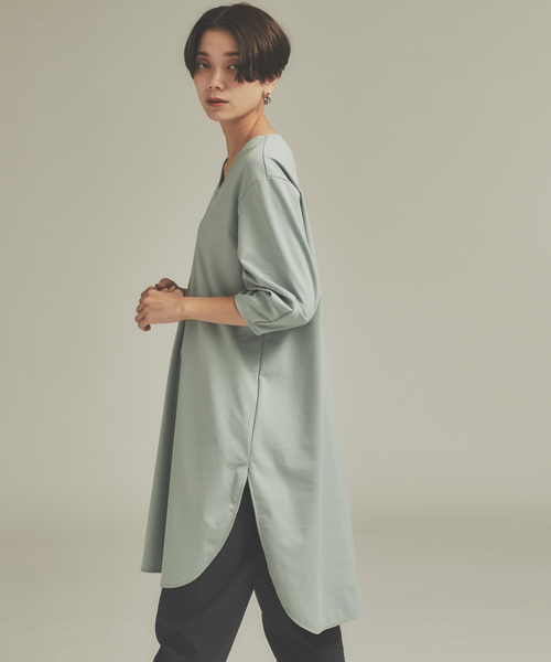 qualite（カリテ）の「ロングチュニックカットソー（Tシャツ/カットソー・レディース・ホワイト/ライトブルー/その他1/その他2・フリー）」の12枚目の写真