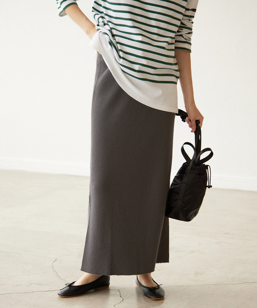 ピースダイワッフルイージースカート【ウエストゴム/洗濯機可能】