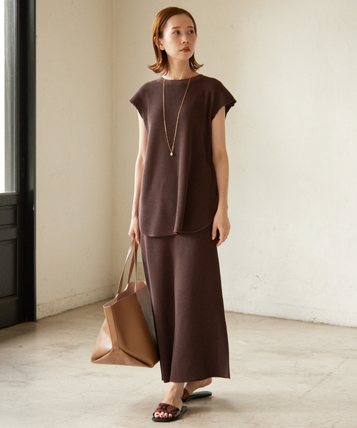 ピースダイワッフルイージースカート【ウエストゴム/洗濯機可能】