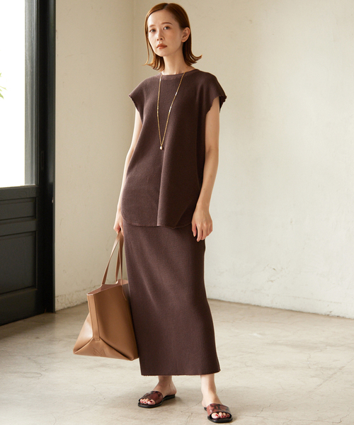 ピースダイワッフルイージースカート【ウエストゴム/洗濯機可能】