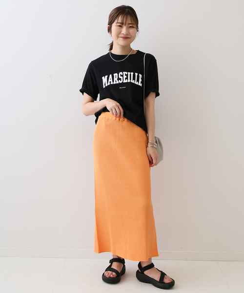 ピースダイワッフルイージースカート【ウエストゴム/洗濯機可能】