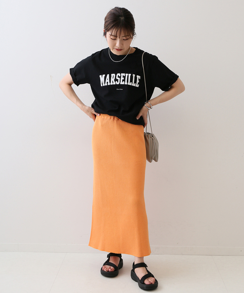 ピースダイワッフルイージースカート【ウエストゴム/洗濯機可能】