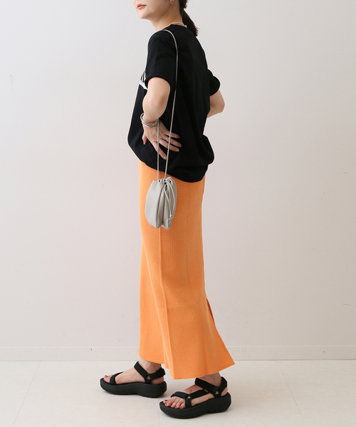 ピースダイワッフルイージースカート【ウエストゴム/洗濯機可能】