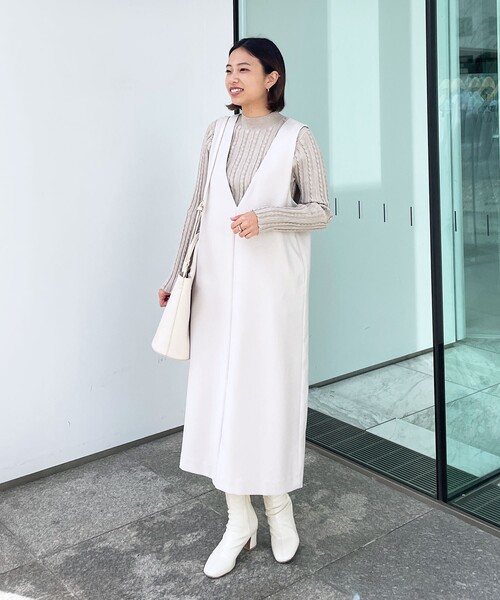 OPAQUE.CLIP(オペークドットクリップ)の「◆スクエアトゥストレッチブーツ(ブーツ・レディース・ブラック/ベージュ/オフホワイト・01/02/03)」の19枚目の写真