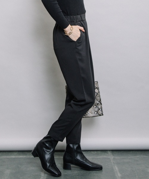 ELVENCE DEUX（エルベンスドゥ）の「ツイルタックテーパードPT（その他パンツ・レディース・ベージュ/ブラック・LARGE/MEDIUM）」の5枚目の写真