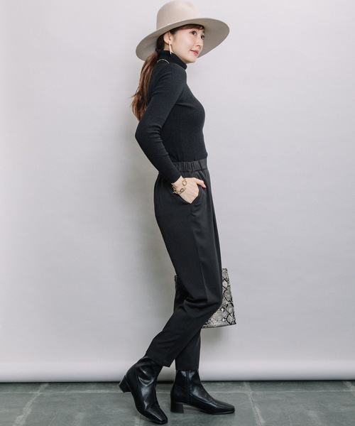 ELVENCE DEUX（エルベンスドゥ）の「ツイルタックテーパードPT（その他パンツ・レディース・ベージュ/ブラック・LARGE/MEDIUM）」の11枚目の写真