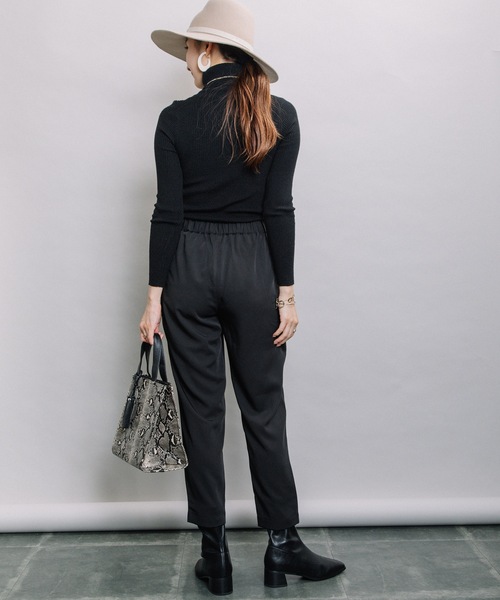 ELVENCE DEUX（エルベンスドゥ）の「ツイルタックテーパードPT（その他パンツ・レディース・ベージュ/ブラック・LARGE/MEDIUM）」の12枚目の写真