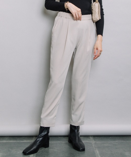 ELVENCE DEUX（エルベンスドゥ）の「ツイルタックテーパードPT（その他パンツ・レディース・ベージュ/ブラック・LARGE/MEDIUM）」の13枚目の写真