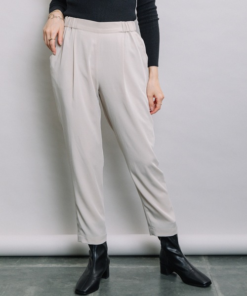 ELVENCE DEUX（エルベンスドゥ）の「ツイルタックテーパードPT（その他パンツ・レディース・ベージュ/ブラック・LARGE/MEDIUM）」の14枚目の写真