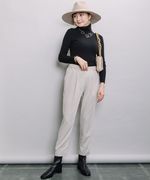 ELVENCE DEUX（エルベンスドゥ）の「ツイルタックテーパードPT（その他パンツ・レディース・ベージュ/ブラック・LARGE/MEDIUM）」の18枚目の写真