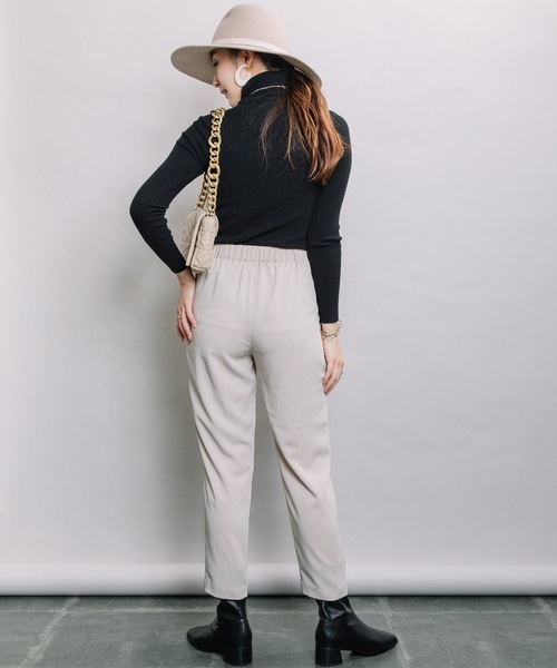 ELVENCE DEUX（エルベンスドゥ）の「ツイルタックテーパードPT（その他パンツ・レディース・ベージュ/ブラック・LARGE/MEDIUM）」の21枚目の写真