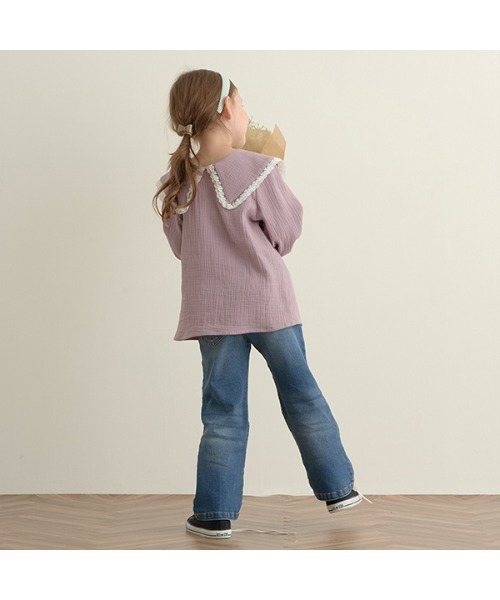 Lycee mine（リセマイン）の「レース衿2WAYブラウス（シャツ/ブラウス・キッズ・ブラック/オフホワイト/ブルーグレー/ラベンダー・110cm/100cm/120cm/130cm/140cm/150cm）」の14枚目の写真