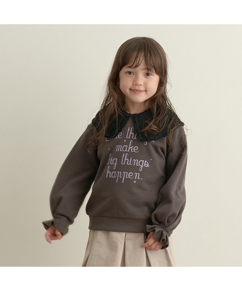 Lycee mine（リセマイン）の「レース衿2WAYブラウス（シャツ/ブラウス・キッズ・ブラック/オフホワイト/ブルーグレー/ラベンダー・110cm/100cm/120cm/130cm/140cm/150cm）」の11枚目の写真