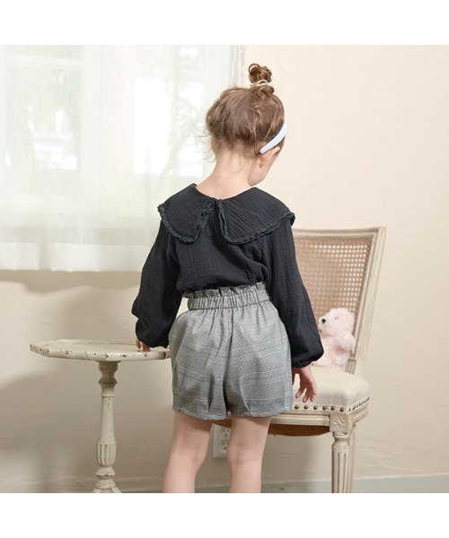 Lycee mine（リセマイン）の「レース衿2WAYブラウス（シャツ/ブラウス・キッズ・ブラック/オフホワイト/ブルーグレー/ラベンダー・110cm/100cm/120cm/130cm/140cm/150cm）」の13枚目の写真