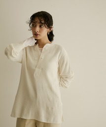 SALON adam et rope' | 【極上の肌ざわり】ワッフルヘンリーネックT-CreamyCotton /クリーミーコットン-(Tシャツ/カットソー)