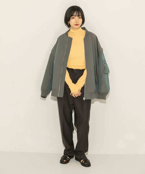 KBF（ケイビーエフ）の「ハイネックコンパクトカットソー（Tシャツ/カットソー・レディース・アイボリー/オレンジ/ラベンダー・ONE）」の5枚目の写真