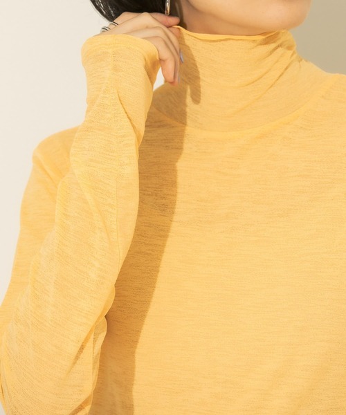 KBF（ケイビーエフ）の「ハイネックコンパクトカットソー（Tシャツ/カットソー・レディース・アイボリー/オレンジ/ラベンダー・ONE）」の17枚目の写真