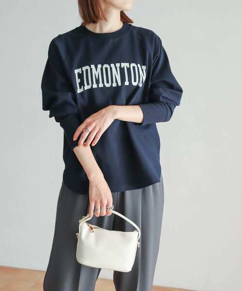 URBAN RESEARCH DOORS（アーバンリサーチドアーズ）の「裏毛ロゴプルオーバー（Tシャツ/カットソー・レディース・ベージュ/ネイビー/アイボリー・MEDIUM）」の3枚目の写真