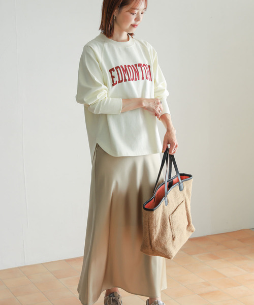 URBAN RESEARCH DOORS（アーバンリサーチドアーズ）の「裏毛ロゴプルオーバー（Tシャツ/カットソー・レディース・ベージュ/ネイビー/アイボリー・MEDIUM）」の6枚目の写真