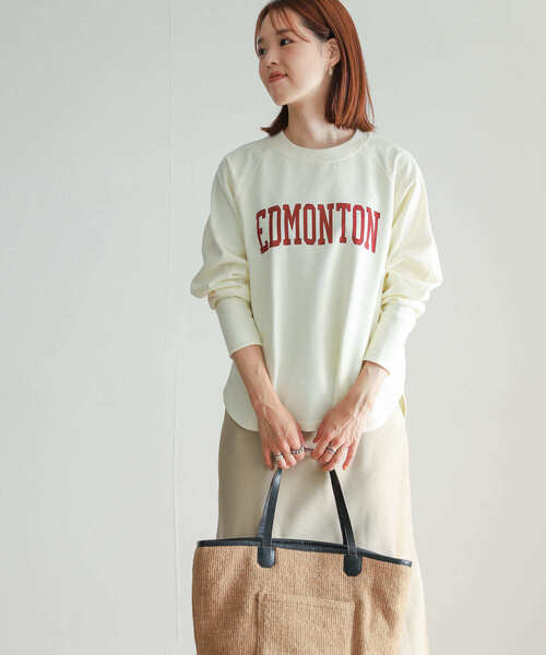 URBAN RESEARCH DOORS（アーバンリサーチドアーズ）の「裏毛ロゴプルオーバー（Tシャツ/カットソー・レディース・ベージュ/ネイビー/アイボリー・MEDIUM）」の7枚目の写真