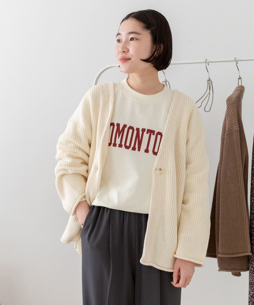 URBAN RESEARCH DOORS（アーバンリサーチドアーズ）の「裏毛ロゴプルオーバー（Tシャツ/カットソー・レディース・ベージュ/ネイビー/アイボリー・MEDIUM）」の10枚目の写真