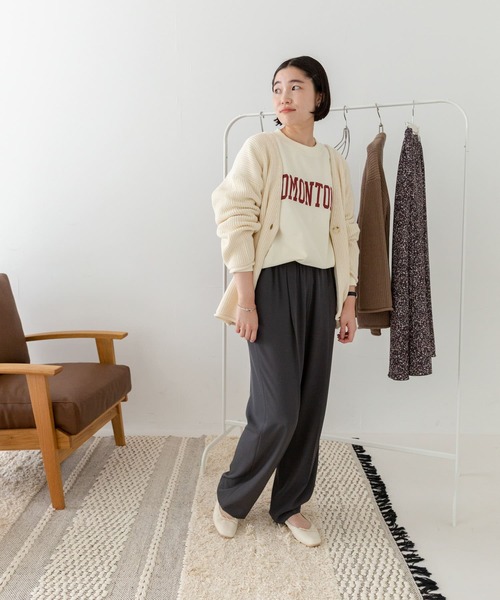 URBAN RESEARCH DOORS（アーバンリサーチドアーズ）の「裏毛ロゴプルオーバー（Tシャツ/カットソー・レディース・ベージュ/ネイビー/アイボリー・MEDIUM）」の12枚目の写真