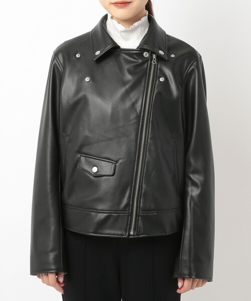 coen（コーエン）の「フェイクレザーライダースジャケット（ライダースジャケット・レディース・ブラック・L/M）」の12枚目の写真