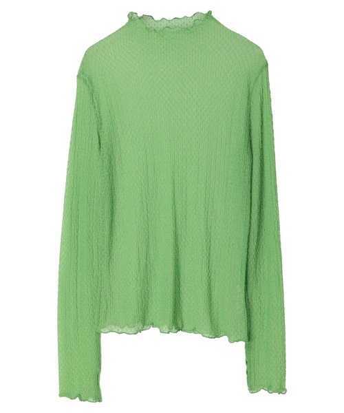 earth music&ecology（アースミュージックアンドエコロジー）の「格子柄レースプルオーバー（Tシャツ/カットソー・レディース・アイボリー/イエロー/ブラック/グリーン・FREE）」の14枚目の写真