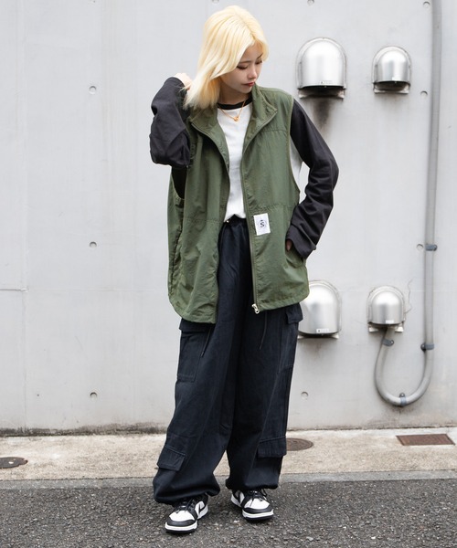 sedacle（セダクル）の「ピスネーム付きナイロンベスト（ベスト・メンズ・ブラック/カーキ・MEDIUM/LARGE）」の8枚目の写真