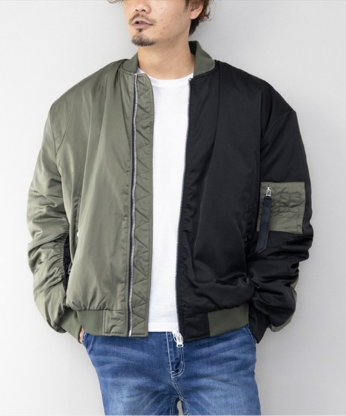 STYLEBLOCK（スタイルブロック）の「スーパーBIGシルエット中綿MA1（MA-1・メンズ・グリーン系その他/ホワイト/ブラック/カーキ/ブラック系その他・M/L）」の5枚目の写真