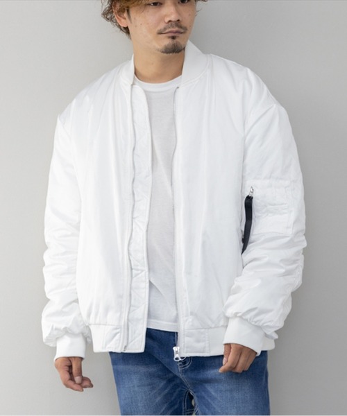 STYLEBLOCK（スタイルブロック）の「スーパーBIGシルエット中綿MA1（MA-1・メンズ・グリーン系その他/ホワイト/ブラック/カーキ/ブラック系その他・M/L）」の2枚目の写真