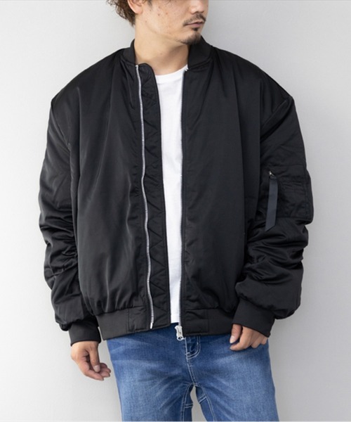 STYLEBLOCK（スタイルブロック）の「スーパーBIGシルエット中綿MA1（MA-1・メンズ・グリーン系その他/ホワイト/ブラック/カーキ/ブラック系その他・M/L）」の3枚目の写真