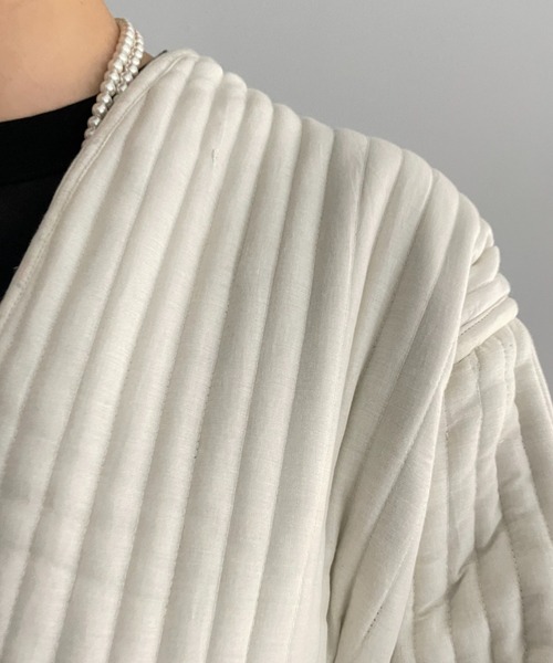 CIAOPANIC（チャオパニック）の「【CPC SCAMP】小花柄キルトジャケット（ノーカラージャケット・レディース・ブラック/グリーン・FREE）」の17枚目の写真