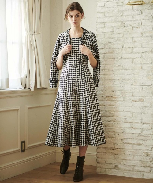 千鳥柄ツイードジャケット ワンピースセットアップ ワンピース And Couture アンドクチュール のファッション通販 Zozotown
