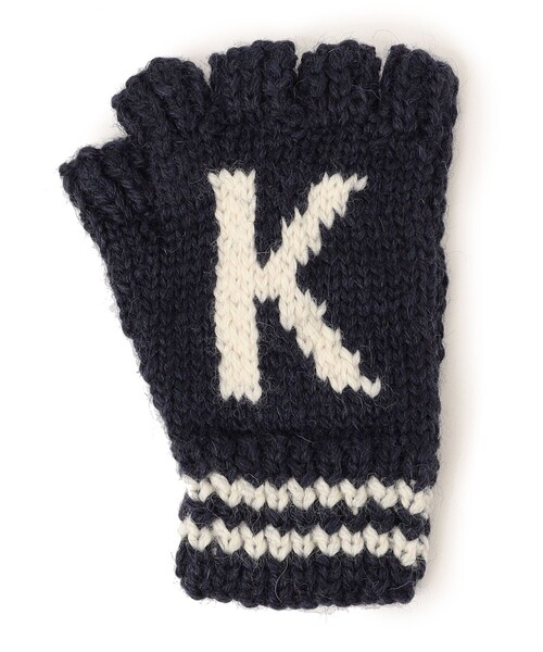 Black Sheep（ブラックシープ）の「BLACK SHEEP: フィンガーレス グローブ◇（手袋・レディース・ネイビー/ナチュラル・ONE SIZE）」の4枚目の写真
