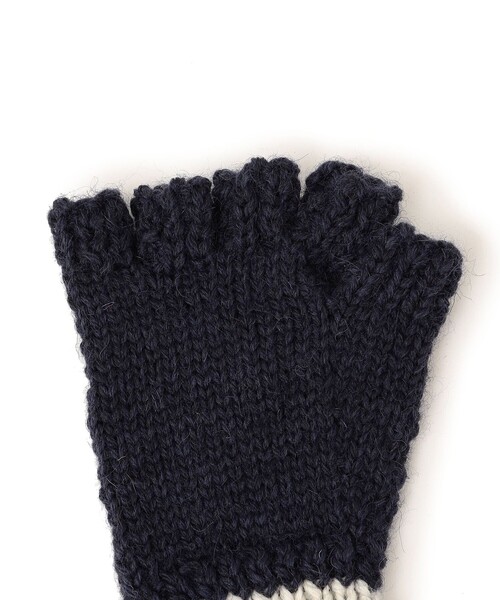 Black Sheep（ブラックシープ）の「BLACK SHEEP: フィンガーレス グローブ◇（手袋・レディース・ネイビー/ナチュラル・ONE SIZE）」の6枚目の写真