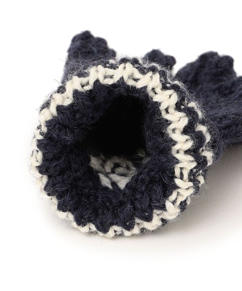 Black Sheep（ブラックシープ）の「BLACK SHEEP: フィンガーレス グローブ◇（手袋・レディース・ネイビー/ナチュラル・ONE SIZE）」の8枚目の写真