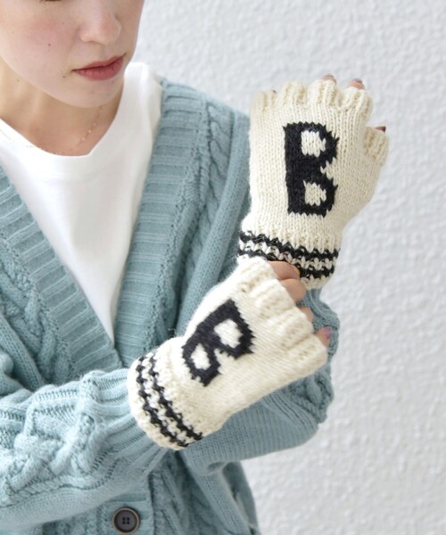 Black Sheep（ブラックシープ）の「BLACK SHEEP: フィンガーレス グローブ◇（手袋・レディース・ネイビー/ナチュラル・ONE SIZE）」の10枚目の写真