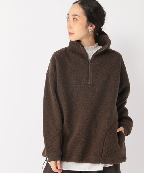 studio CLIP（スタディオクリップ）の「ボアハーフジッププルオーバー（Tシャツ/カットソー・レディース・カーキ/ブラウン/アイボリー/ブルー・FREE）」の16枚目の写真