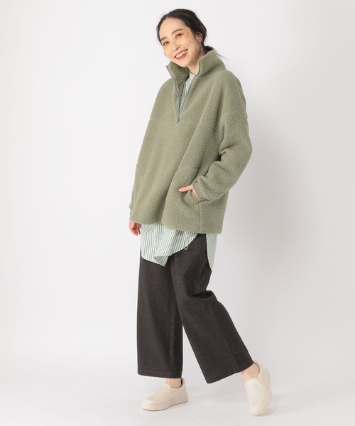 studio CLIP（スタディオクリップ）の「ボアハーフジッププルオーバー（Tシャツ/カットソー・レディース・カーキ/ブラウン/アイボリー/ブルー・FREE）」の19枚目の写真