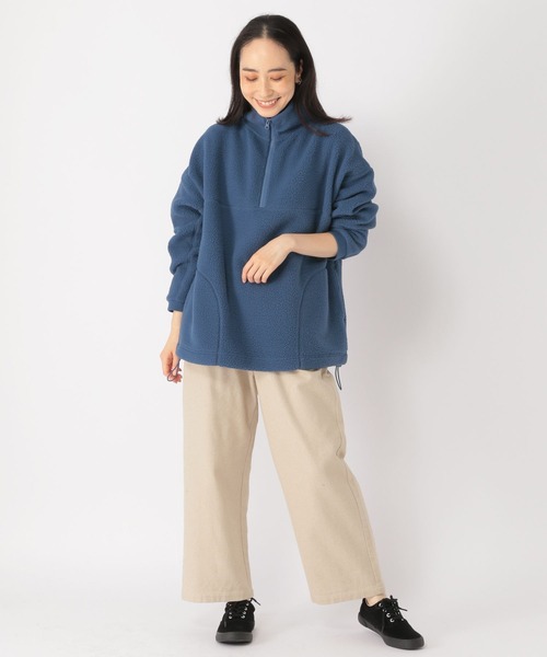 studio CLIP（スタディオクリップ）の「ボアハーフジッププルオーバー（Tシャツ/カットソー・レディース・カーキ/ブラウン/アイボリー/ブルー・FREE）」の8枚目の写真