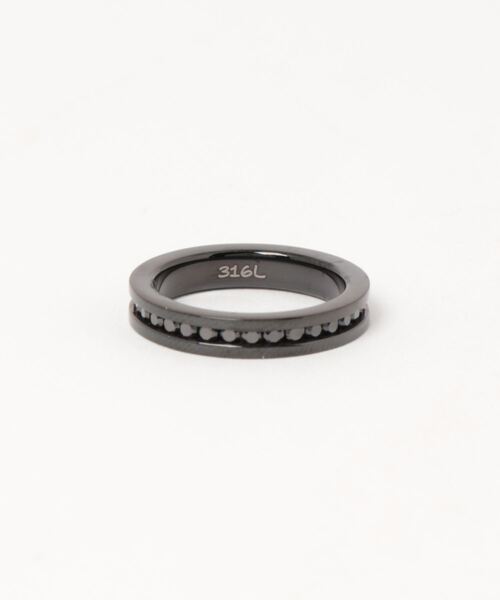 【セール】《サージカルステンレス316L》金属アレルギー対応 4mm平打ち ジルコニアセットアップリング（リング）｜B.I.D.（ビーアイディー）