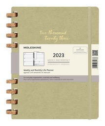 MOLESKINE（モレスキン）の「モレスキン 手帳  2023年1月始まり 12カ月 スパイラル ライフダイアリー ハードカバー  XLサイズ 「クラッシュ」オリーブ（手帳/メモ帳・メンズ）」