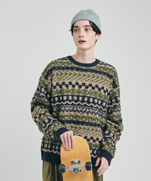 MUHET | 柄ジャガードニットプルオーバー(ニット/セーター)